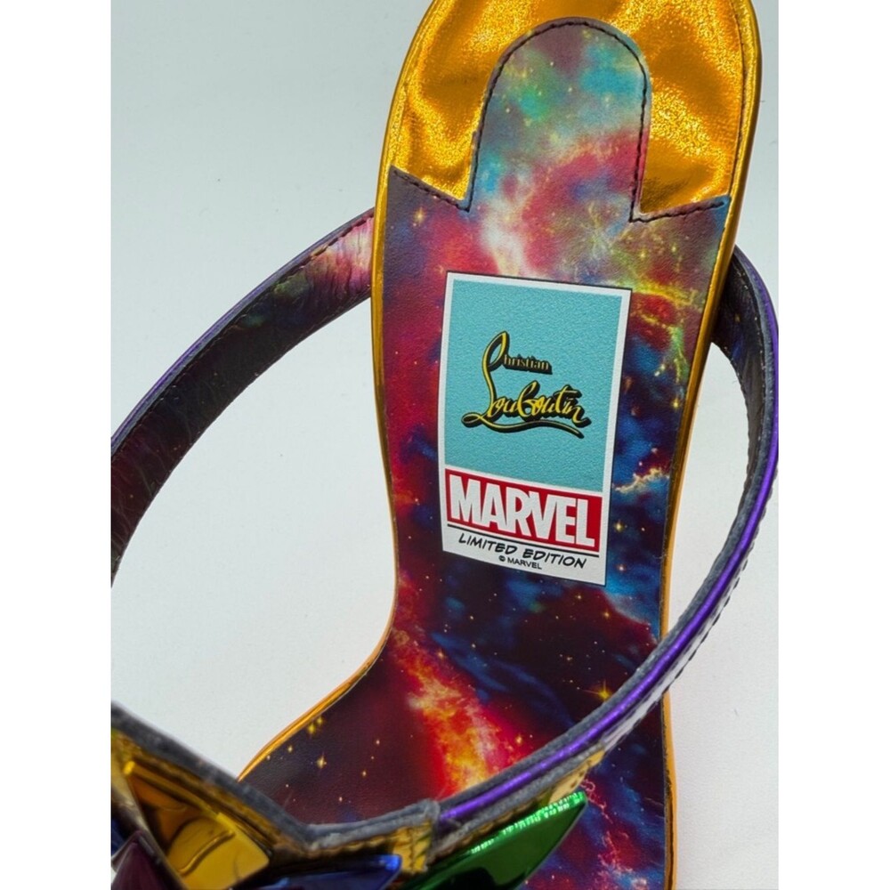 Christian Louboutin Marvel Sea Warrior Gladiator Knee High Sandal Metallic 40.5 - Picture 11 of 14